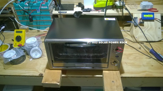 Prototype of rebuilt PV2L solar electric DC oven sitting on my workbench