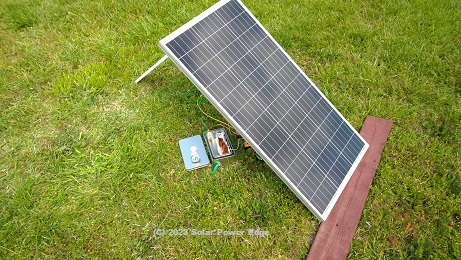 100 watt mini portable solar electric oven prototype invention connected to a solar panel in my yard